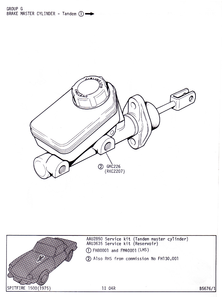 Brake Master Cylinder Tandem (2) Canley Classics