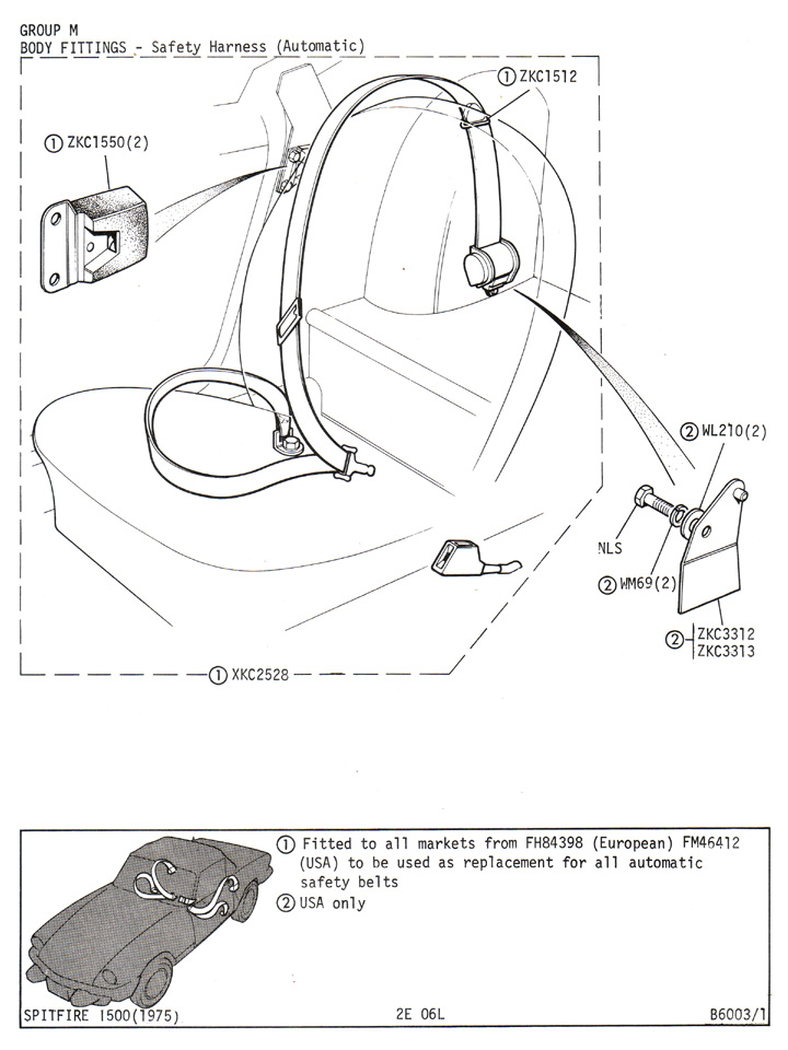 Inertia reel seat belt clips / holders : Spitfire & GT6 ... spitfire 1500 wire harness diagram 